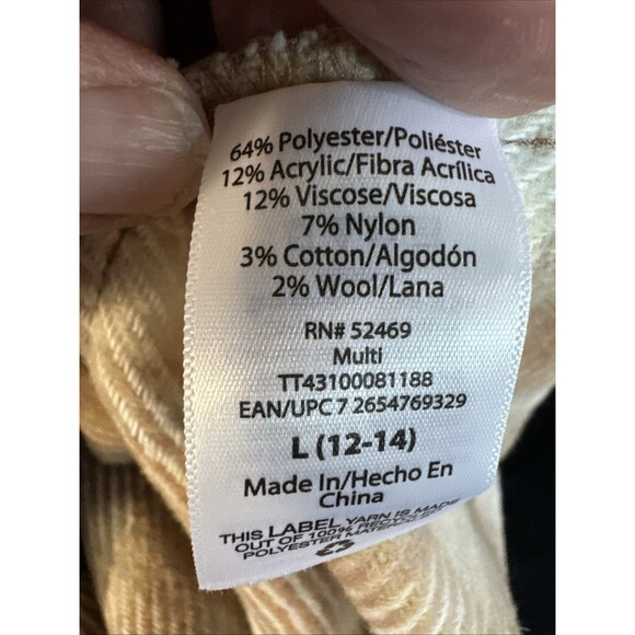 Time And Tru Women's L 12-14 Tan Brown White Plaid Fringe Faux Wrap Skirt Heavy - Picture 8 of 8